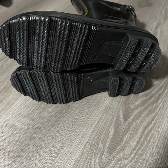 A New Day Women's Boots Vicki Mid Calf Rubber Black Rain Boots Size 10 - Picture 9 of 9